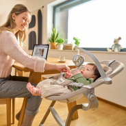 Lionelo Dalia Set Grey Stone Natural — High Chair and Baby Rocker