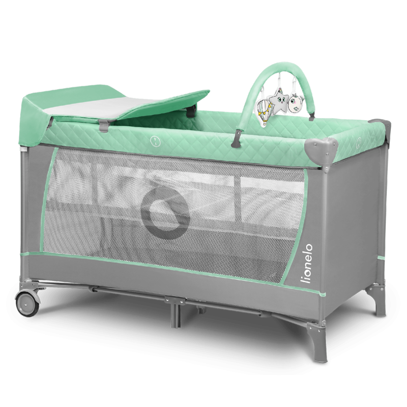 Lionelo Flower Turquoise — Cot 2in1