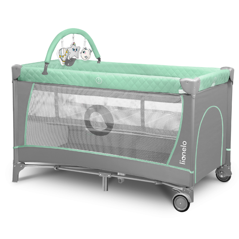 Lionelo Flower Turquoise — Cot 2in1