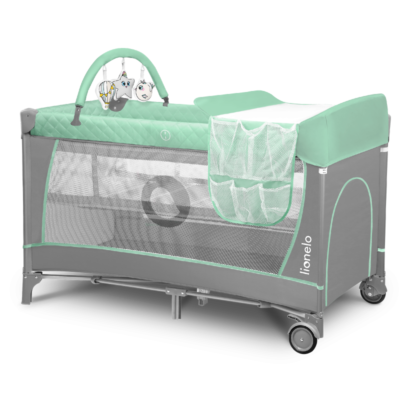 Lionelo Flower Turquoise — Cot 2in1