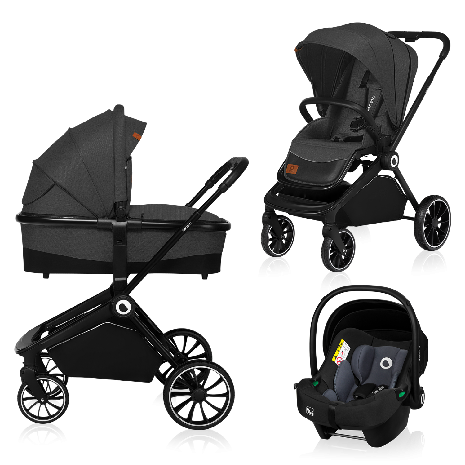 Lionelo Mika 3in1 Grey Graphite — Multi-function pram