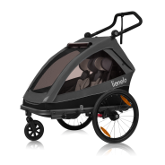 Lionelo Cama Grey Graphite — bicycle trailer with stroller function