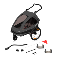 Lionelo Cama Grey Graphite — bicycle trailer with stroller function