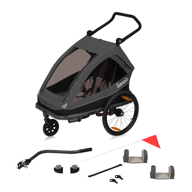 Lionelo Cama Grey Graphite — bicycle trailer with stroller function