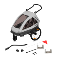 Lionelo Cama Grey Stone — bicycle trailer with stroller function