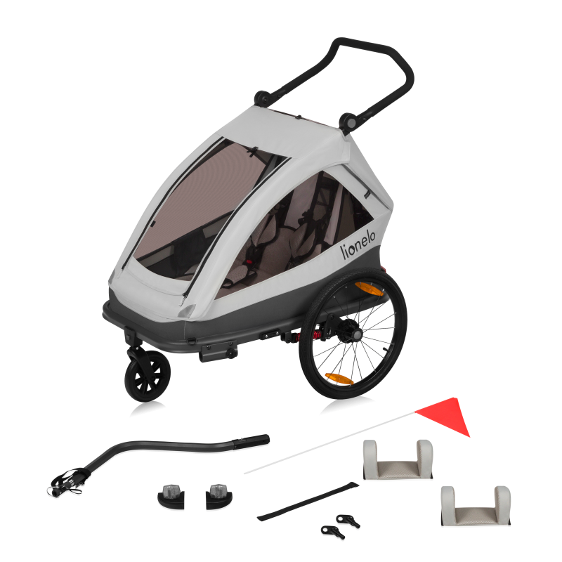 Lionelo Cama Grey Stone — bicycle trailer with stroller function