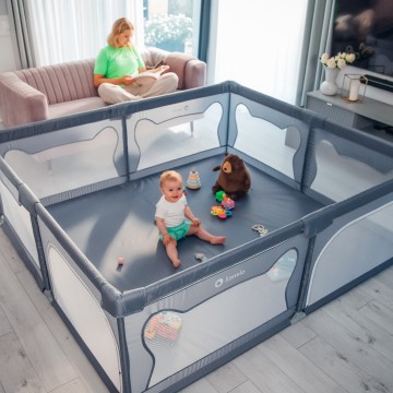 lionelo Willow XL Grey Concrete — Playpen