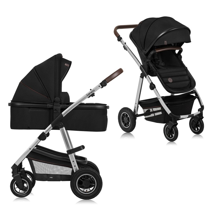 lionelo Amber 2in1 Black Silver — Multi-function pram