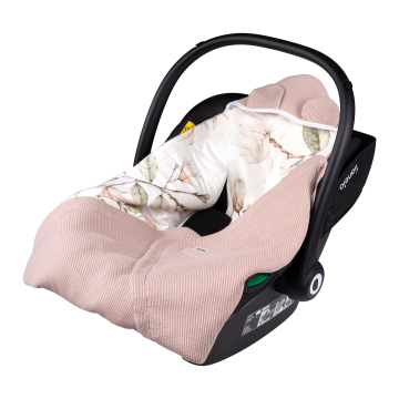 Lionelo Travel Swaddle Blanket Beige Magnolia — Warming wrap for child car seat