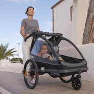 Lionelo Cama Grey Graphite — bicycle trailer with stroller function