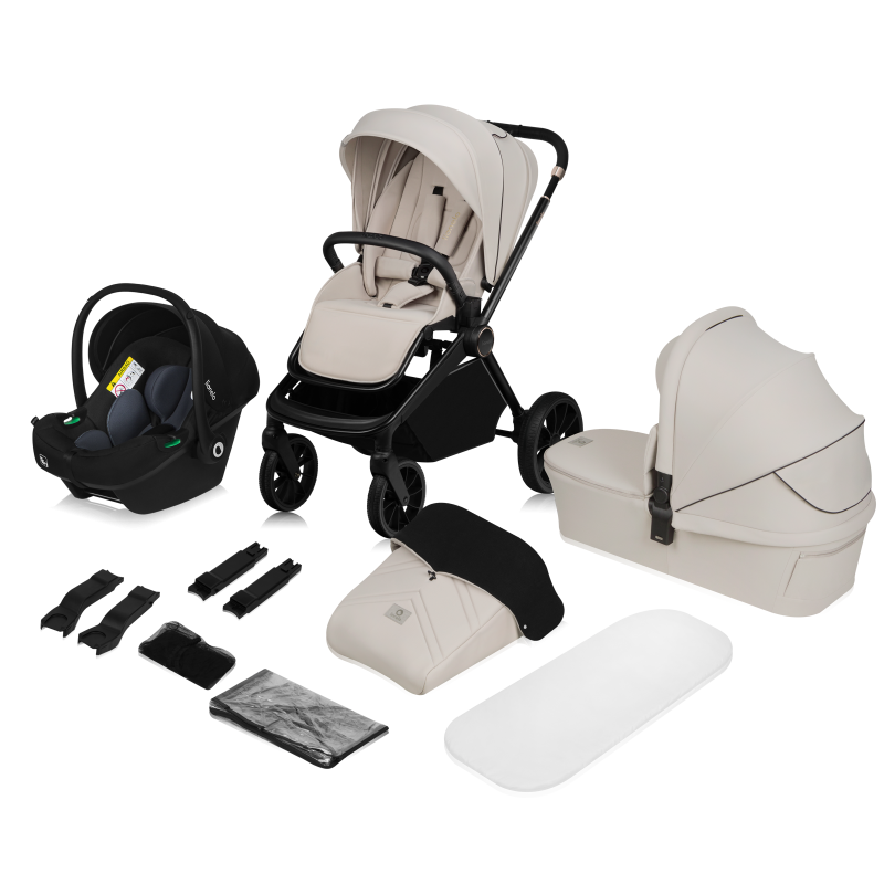 Lionelo Mika Plus 3in1 Beige Sand — Multi-function pram