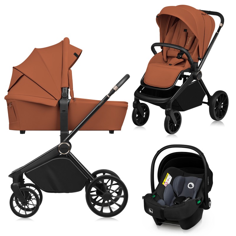 Lionelo Mika Plus 3in1 Brown Rust — Multi-function pram