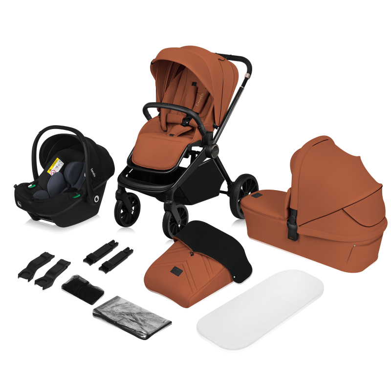 Lionelo Mika Plus 3in1 Brown Rust — Multi-function pram