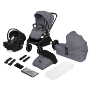 Lionelo Mika Plus 3in1 Grey Stone — Multi-function pram